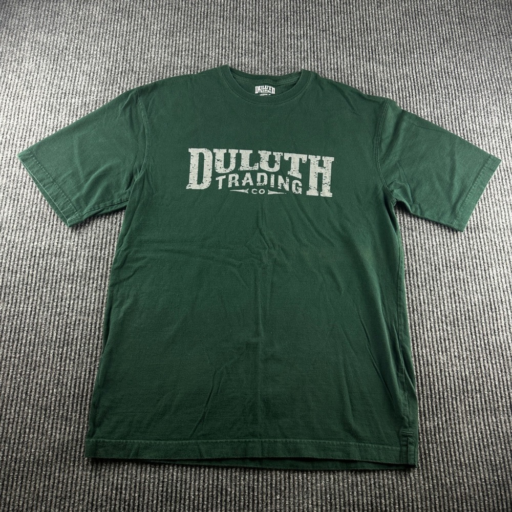 Duluth Trading Co Longtail T Shirt Mens Small Green Graphic Logo Cotton 2758